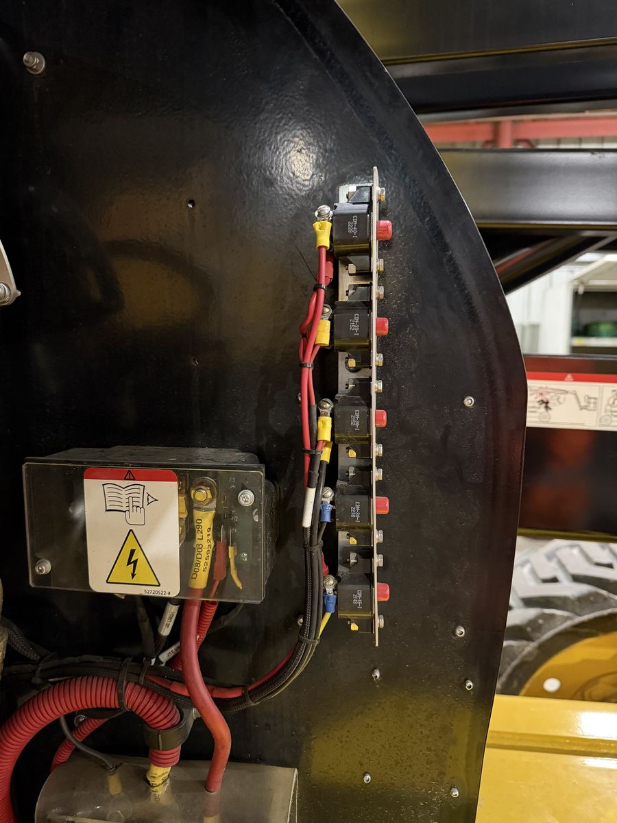 Circuit breaker panel on a machine
